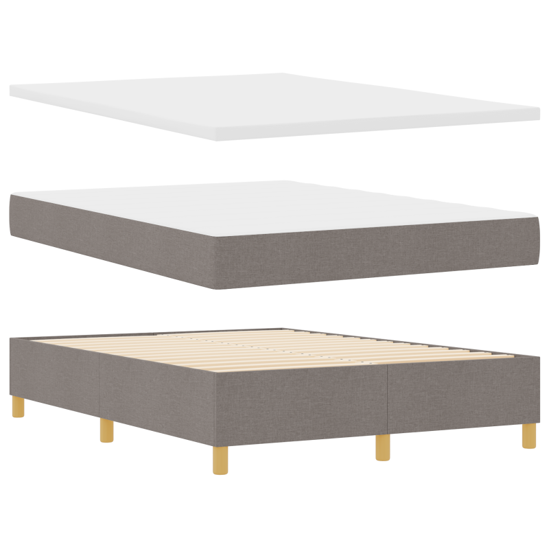 Boxspringbett mit Matratze Taupe 160x200 cm Stoff