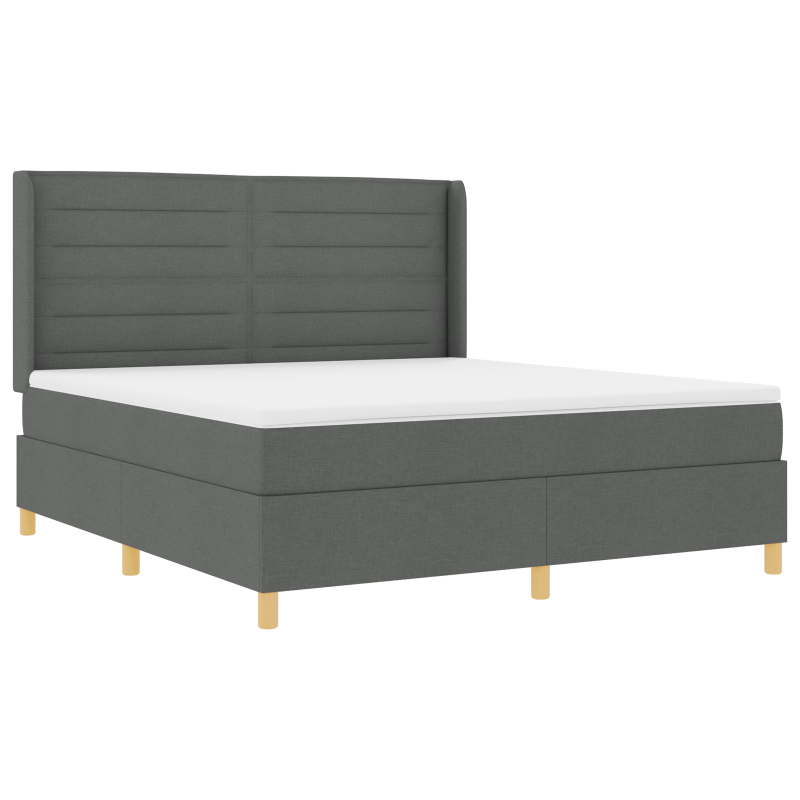 Boxspringbett mit Matratze Dunkelgrau 180x200 cm Stoff