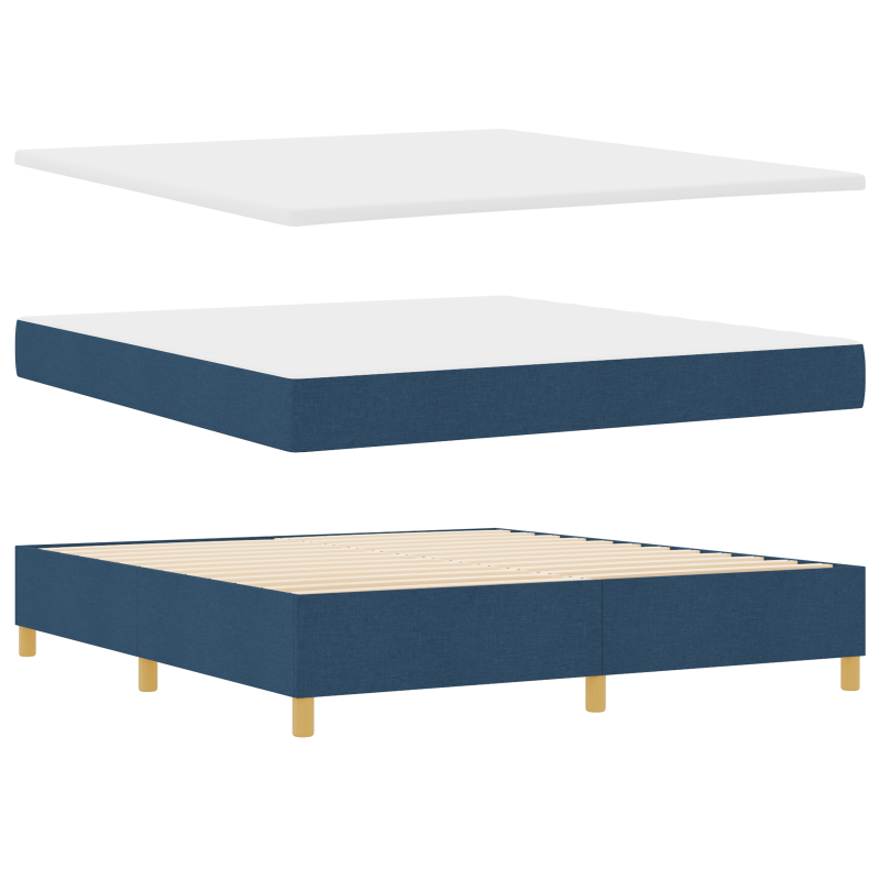 Boxspringbett mit Matratze Blau 180x200 cm Stoff