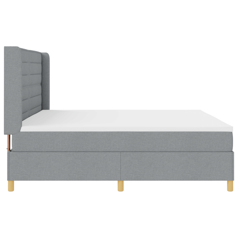 Boxspringbett mit Matratze Hellgrau 200x200 cm Stoff
