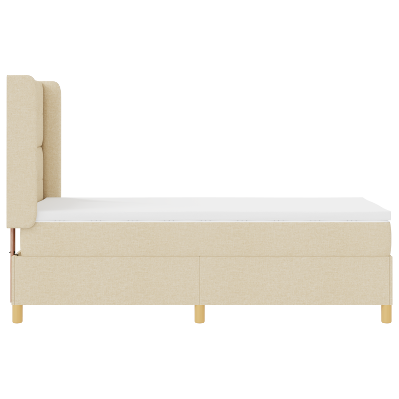 Boxspringbett mit Matratze Creme 80x200 cm Stoff
