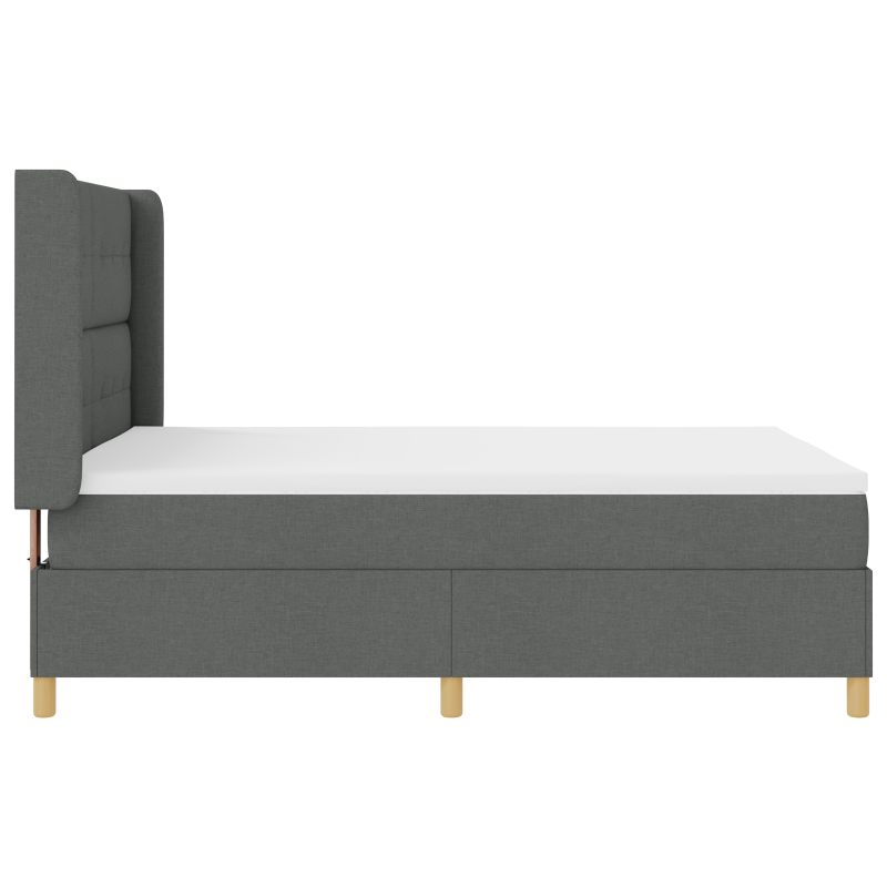 Boxspringbett mit Matratze Dunkelgrau 140x190 cm Stoff