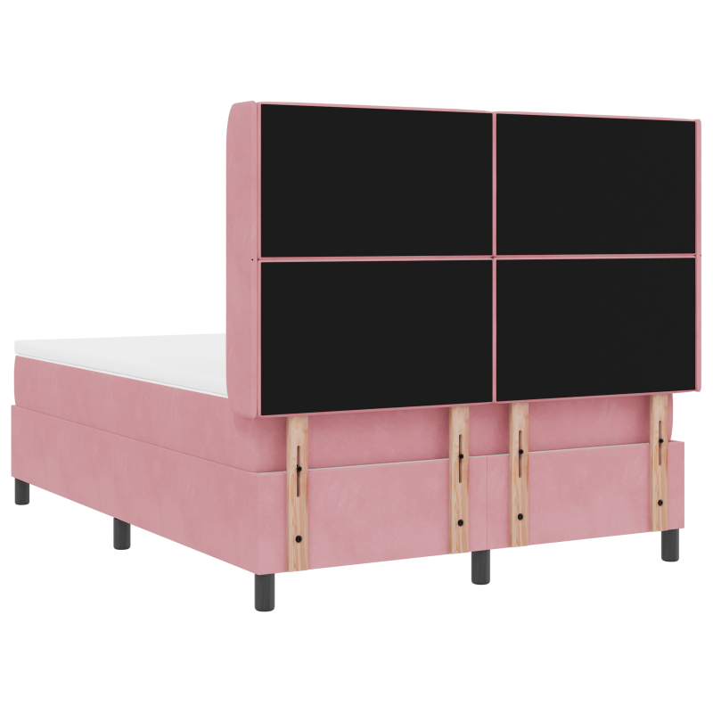 Boxspringbett mit Matratze Rosa 140x190 cm Samt