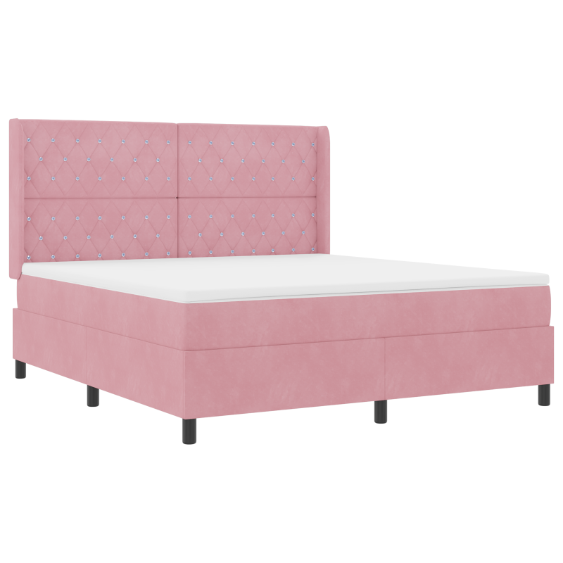 Boxspringbett mit Matratze Rosa 180x200 cm Samt