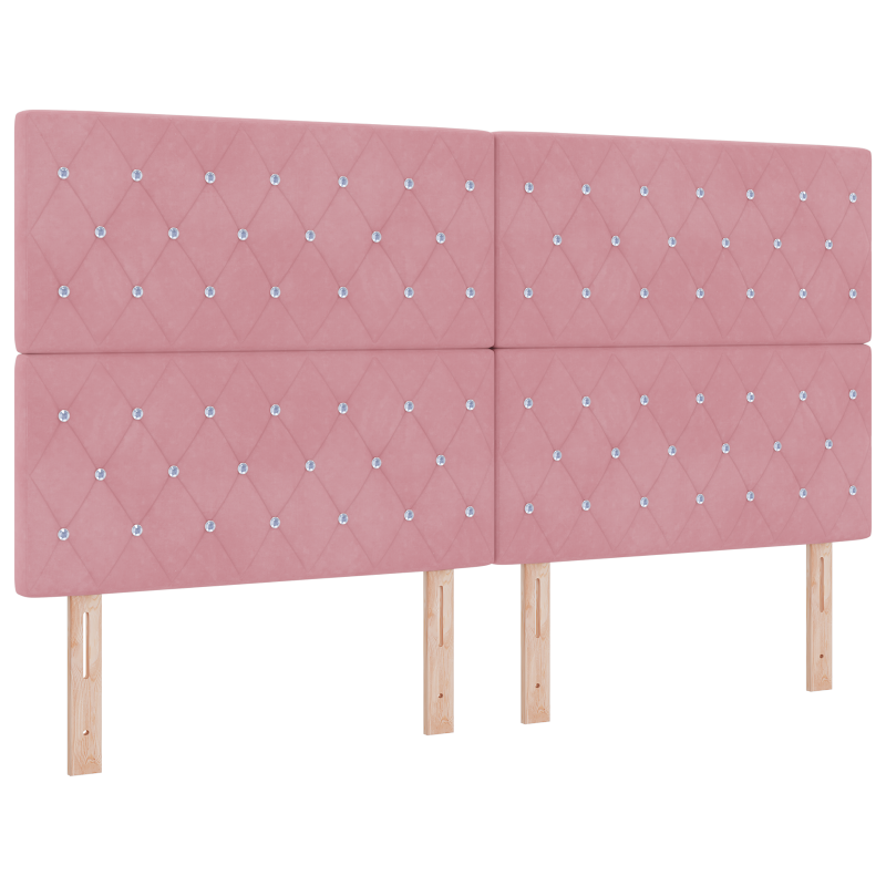 Boxspringbett mit Matratze Rosa 180x200 cm Samt