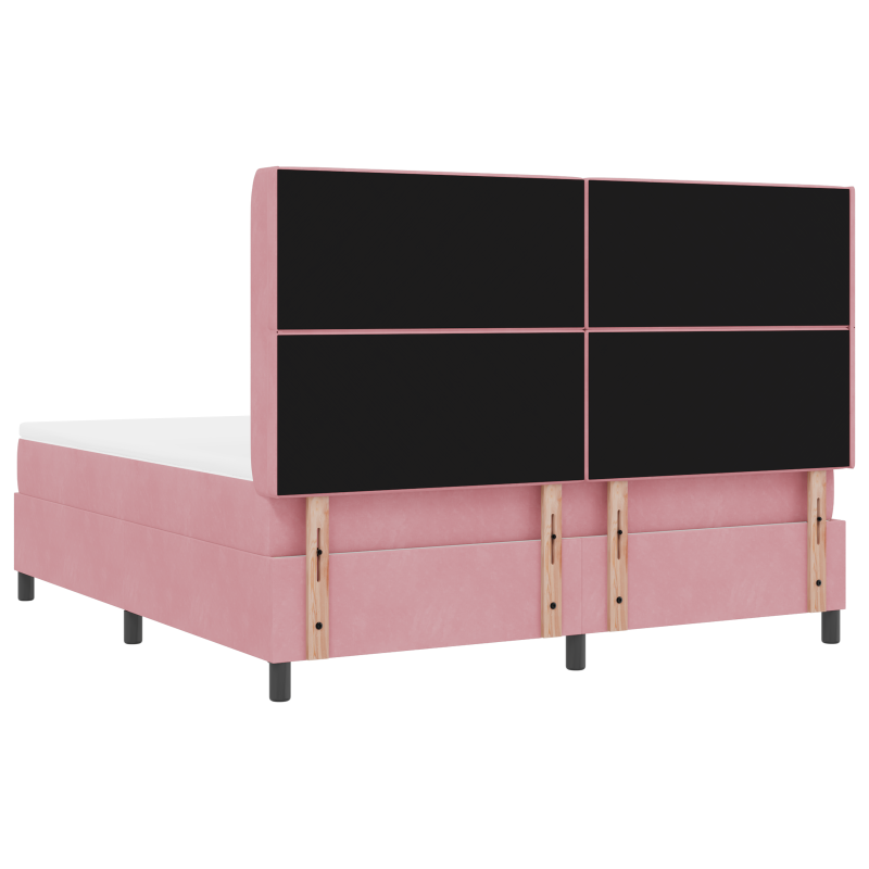 Boxspringbett mit Matratze Rosa 180x200 cm Samt