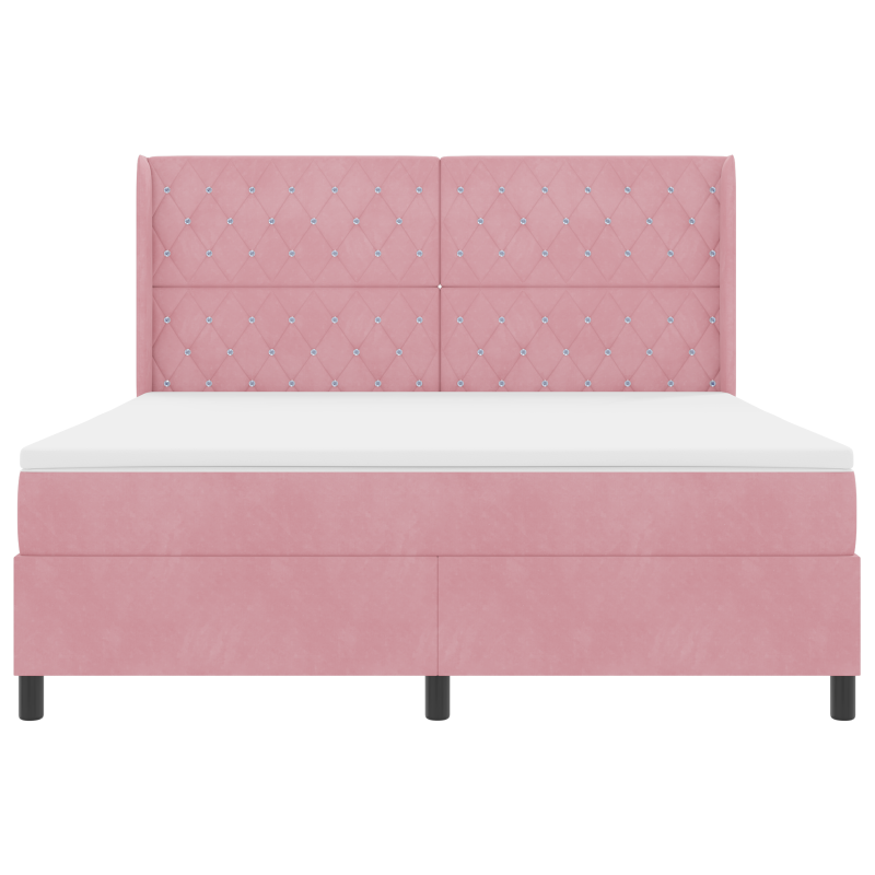 Boxspringbett mit Matratze Rosa 180x200 cm Samt
