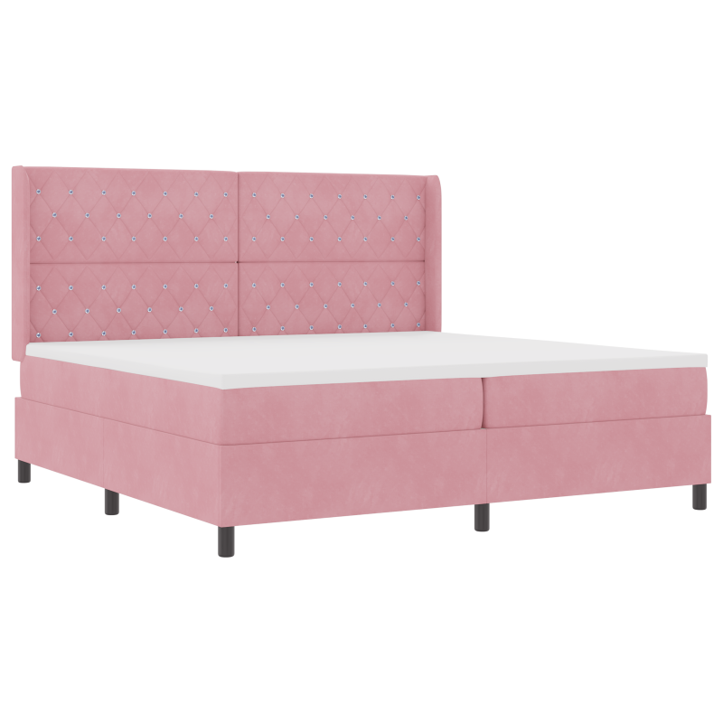 Boxspringbett mit Matratze Rosa 200x200 cm Velours