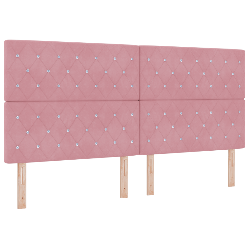 Boxspringbett mit Matratze Rosa 200x200 cm Velours