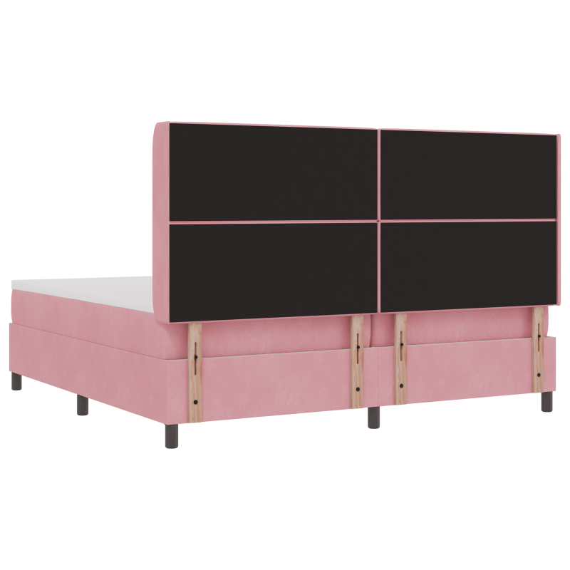 Boxspringbett mit Matratze Rosa 200x200 cm Velours