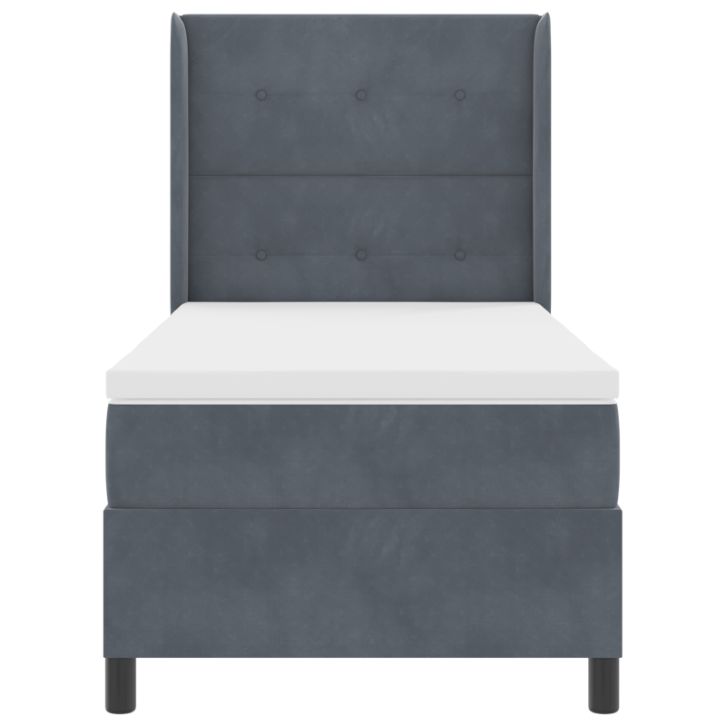 Boxspringbett mit Matratze Dunkelgrau 80x200 cm Samt