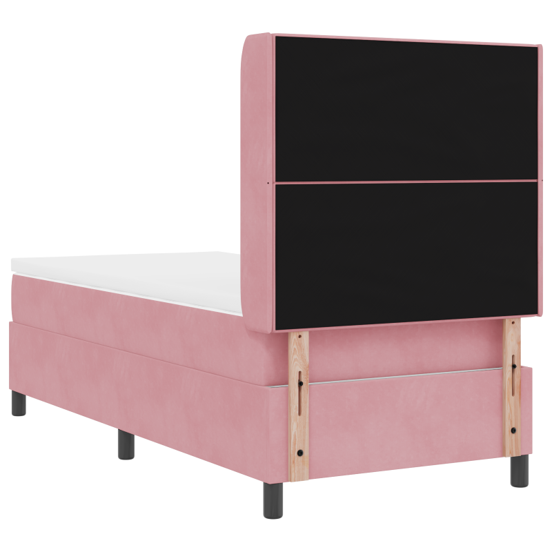 Boxspringbett mit Matratze Rosa 90x200 cm Samt