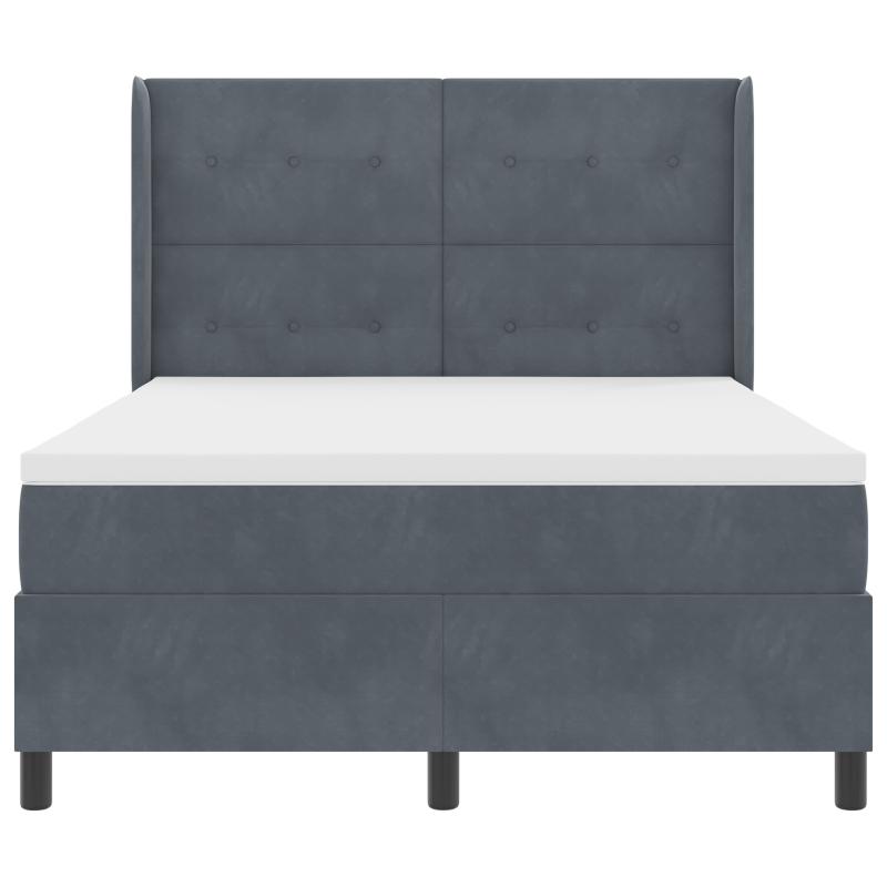 Boxspringbett mit Matratze Dunkelgrau 140x200 cm Velvet