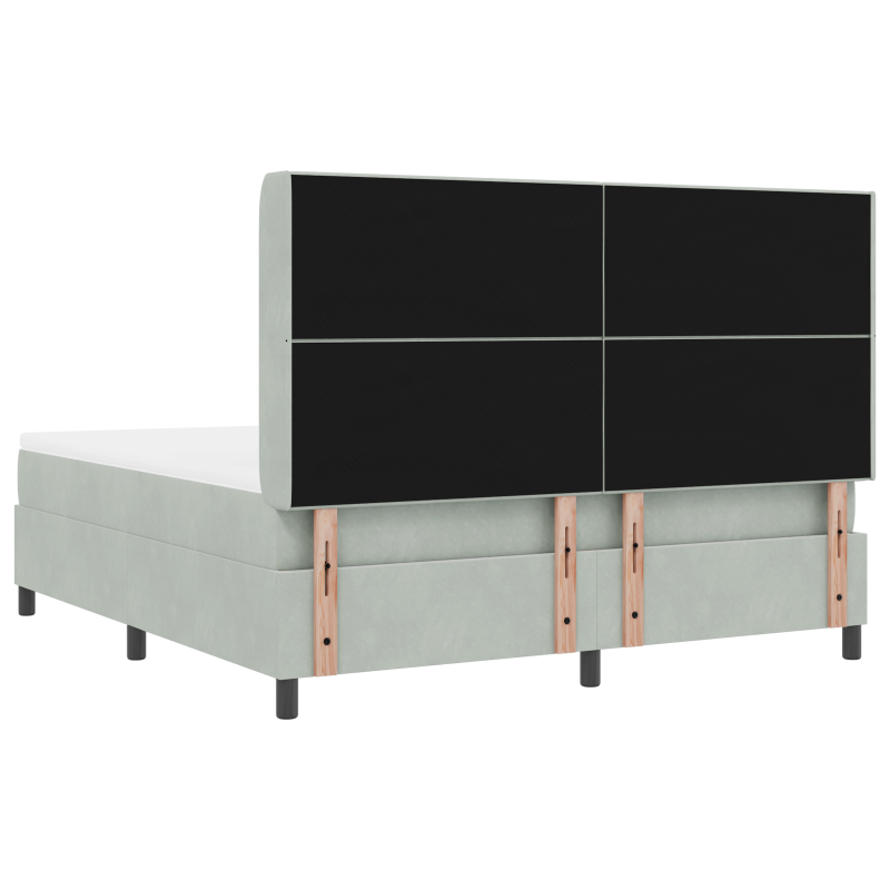 Boxspringbett mit Matratze Hellgrau 180x200 cm Velvet