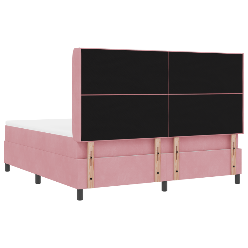 Boxspringbett mit Matratze Rosa 180x200 cm Samt