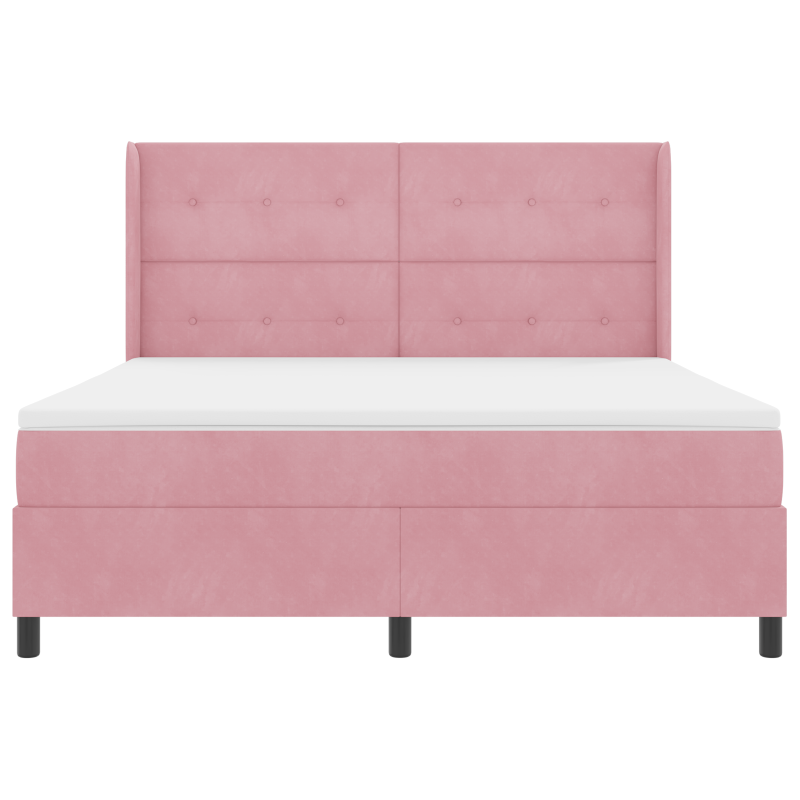 Boxspringbett mit Matratze Rosa 180x200 cm Samt