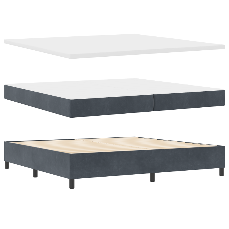 Boxspringbett mit Matratze Dunkelgrau 200x200 cm Samt