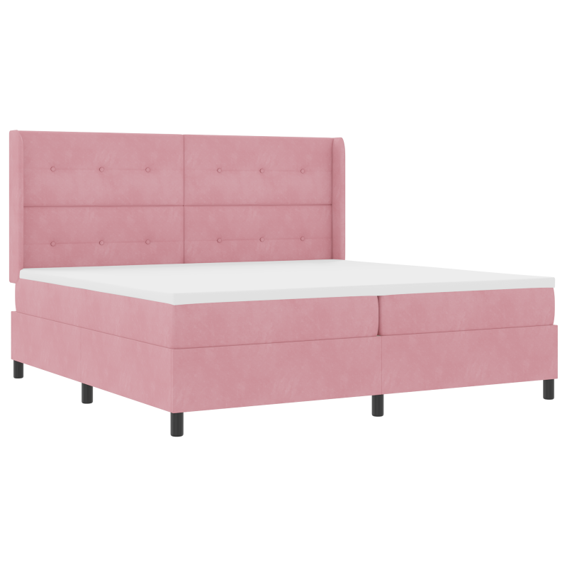 Boxspringbett mit Matratze Rosa 200x200 cm Samt