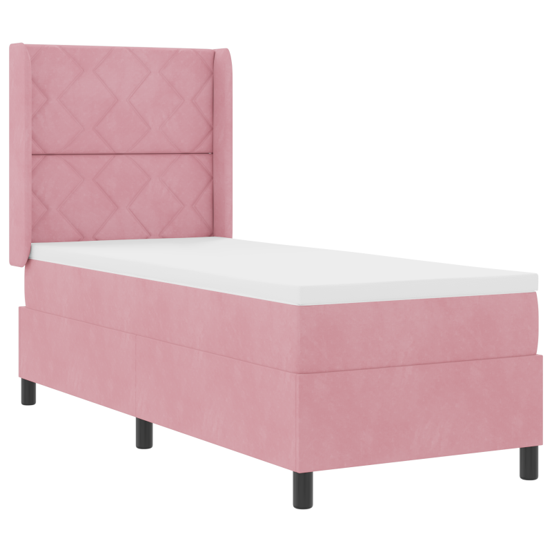 Boxspringbett mit Matratze Rosa 80x200 cm Samt