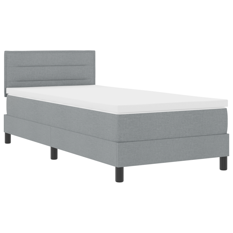 Boxspringbett mit Matratze & LED Licht Grau 80x200 cm Stoff