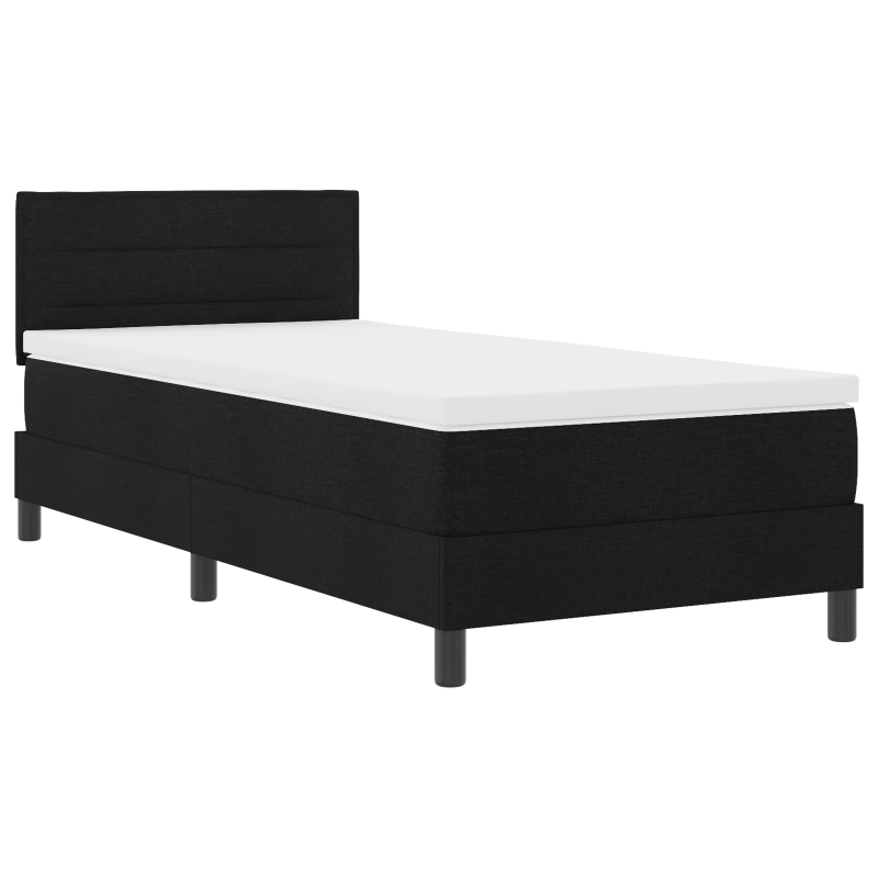 Boxspringbett mit Matratze & LED Schwarz 80x200 cm Stoff