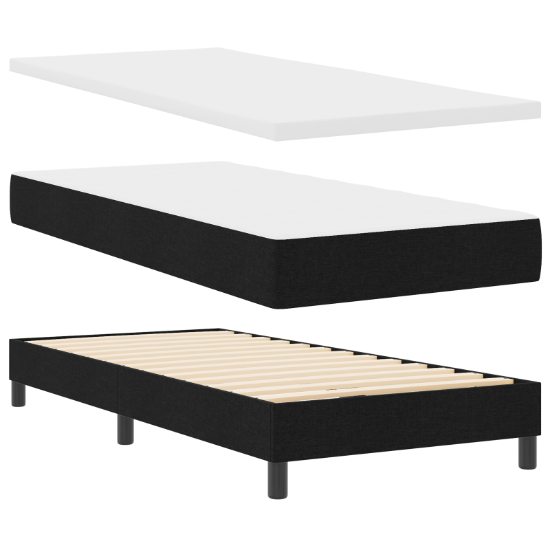 Boxspringbett mit Matratze & LED Schwarz 80x200 cm Stoff