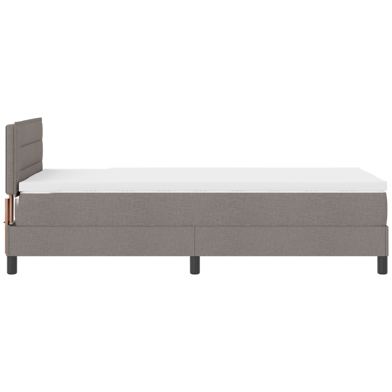 Boxspringbett mit Matratze & LED Taupe 80x200 cm Stoff