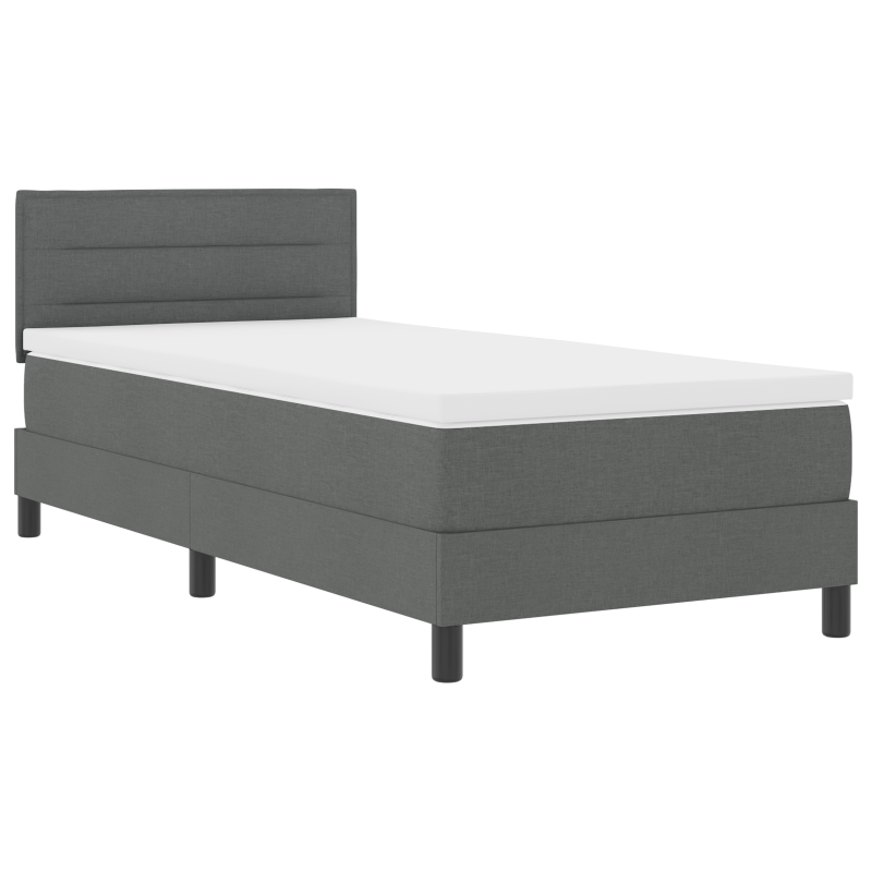 Boxspringbett mit Matratze & LED in Dunkelgrau 90x190 cm Stoff