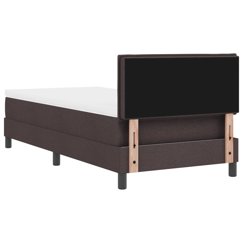 Boxspringbett mit Matratze & LED Dunkelbraun 90x200 cm Stoff