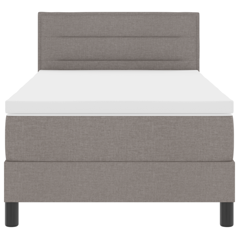 Boxspringbett mit Matratze & LED Taupe 90x200 cm Stoff