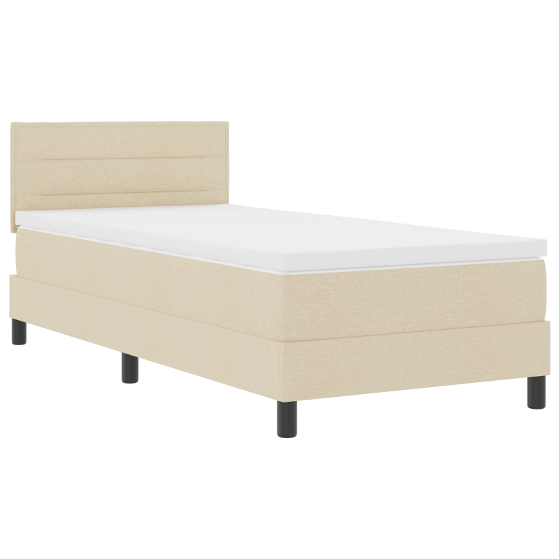 Boxspringbett mit Matratze & LED Creme 90x200 cm Stoff