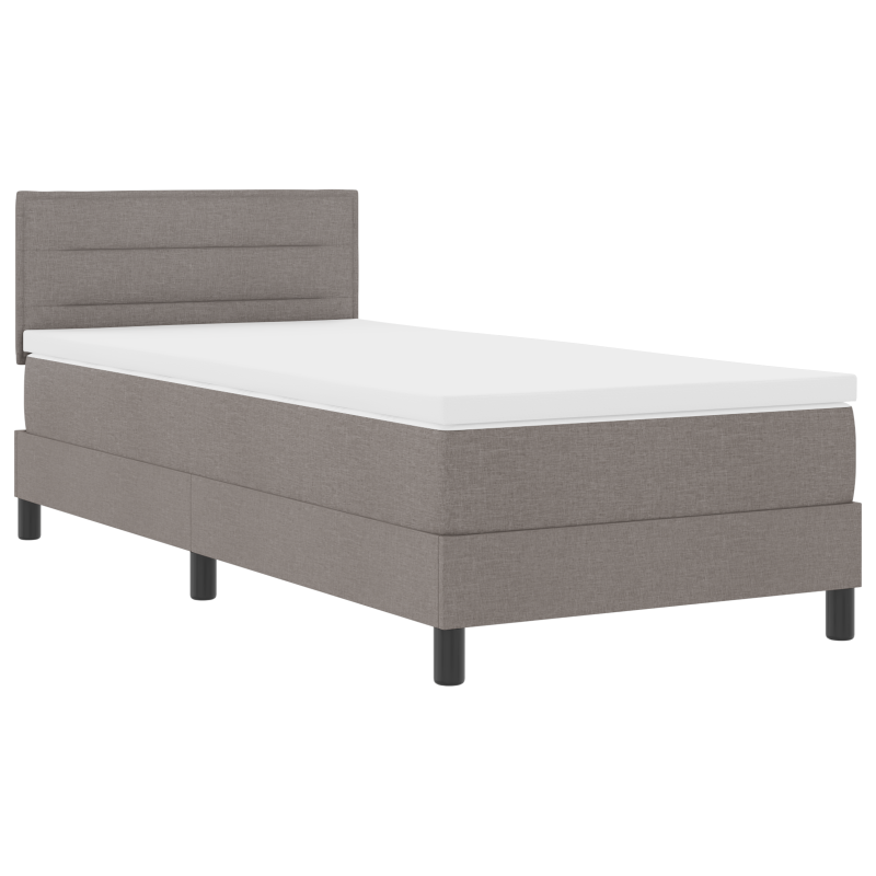 Boxspringbett mit Matratze & LED Taupe 100x200 cm Stoff