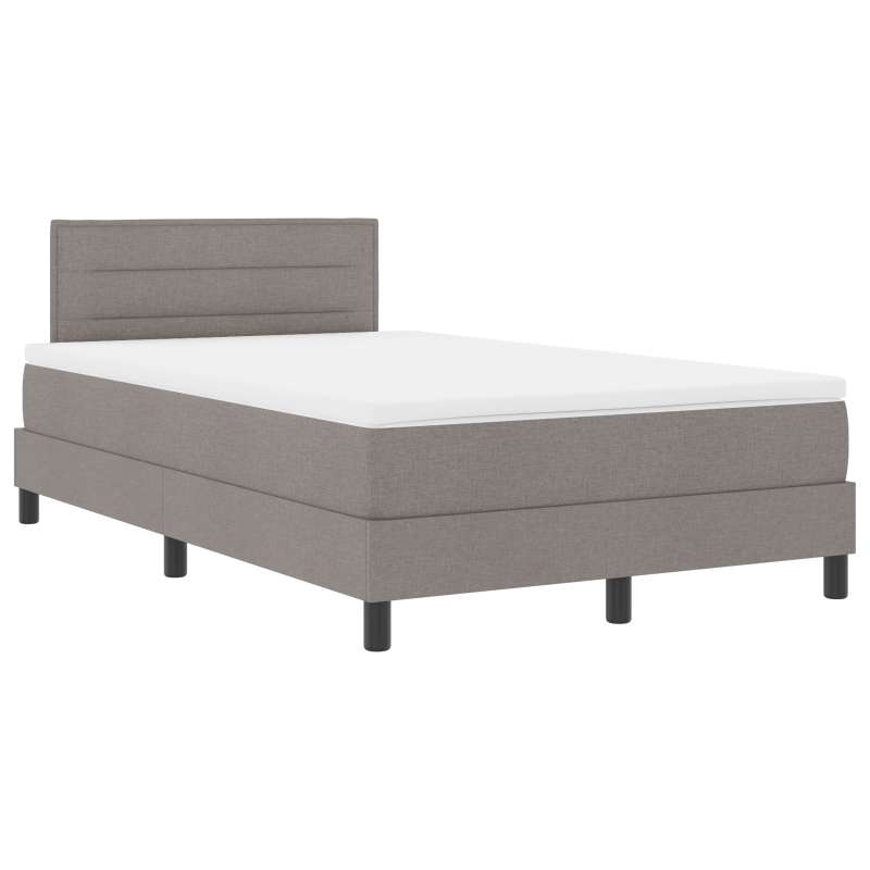 Boxspringbett mit Matratze & LED Taupe 120x190 cm Stoff