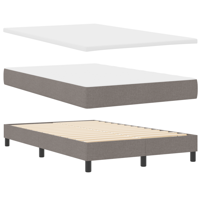 Boxspringbett mit Matratze & LED Taupe 120x190 cm Stoff