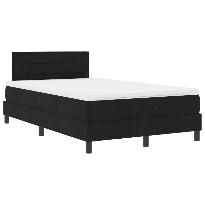 Boxspringbett mit Matratze & LED Schwarz 120x200 cm Stoff