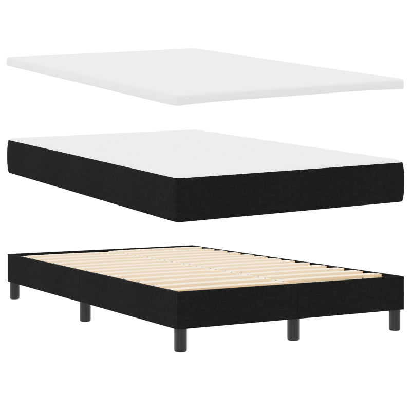 Boxspringbett mit Matratze & LED Schwarz 120x200 cm Stoff