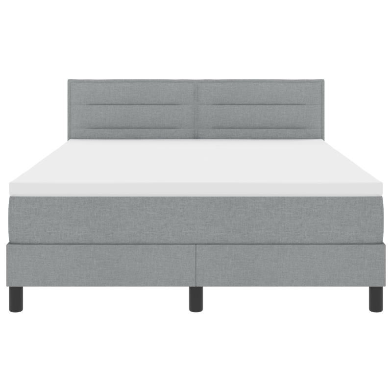 Boxspringbett mit Matratze & LED Licht Grau 140x190 cm Stoff