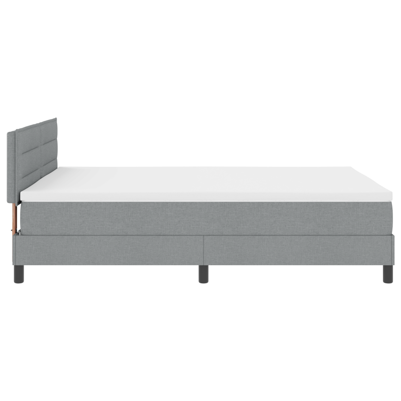 Boxspringbett mit Matratze & LED Licht Grau 140x190 cm Stoff