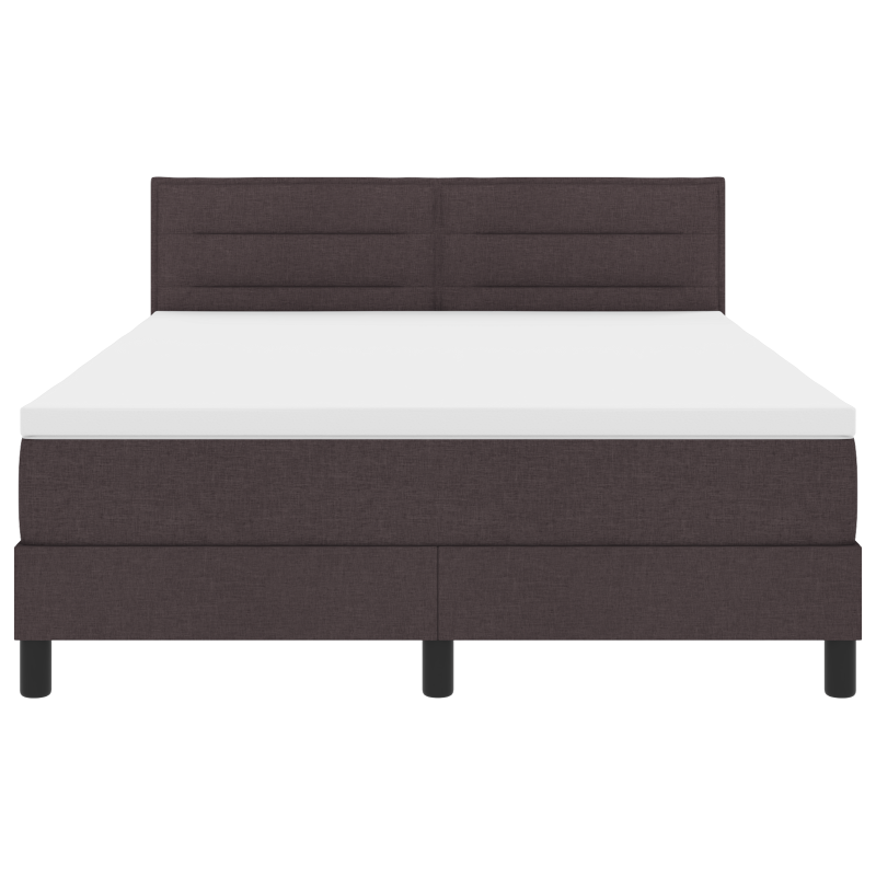 Boxspringbett mit Matratze & LED Dunkelbraun 140x190 cm Stoff