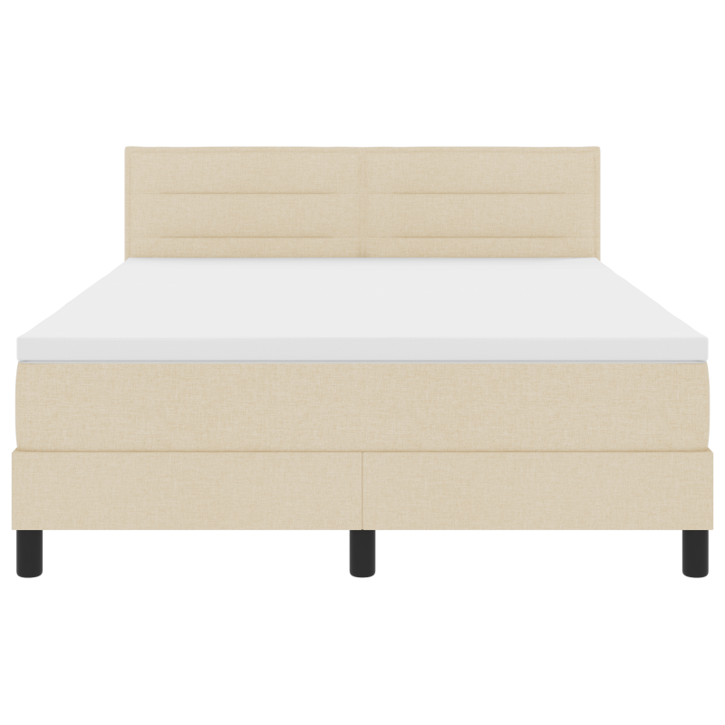 Boxspringbett mit Matratze & LED Creme 140x190 cm Stoff