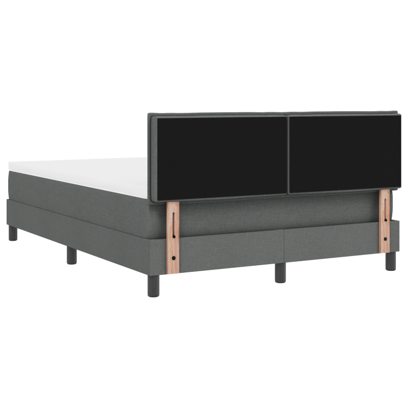 Boxspringbett mit Matratze & LED Dunkelgrau 140x200 cm Stoff