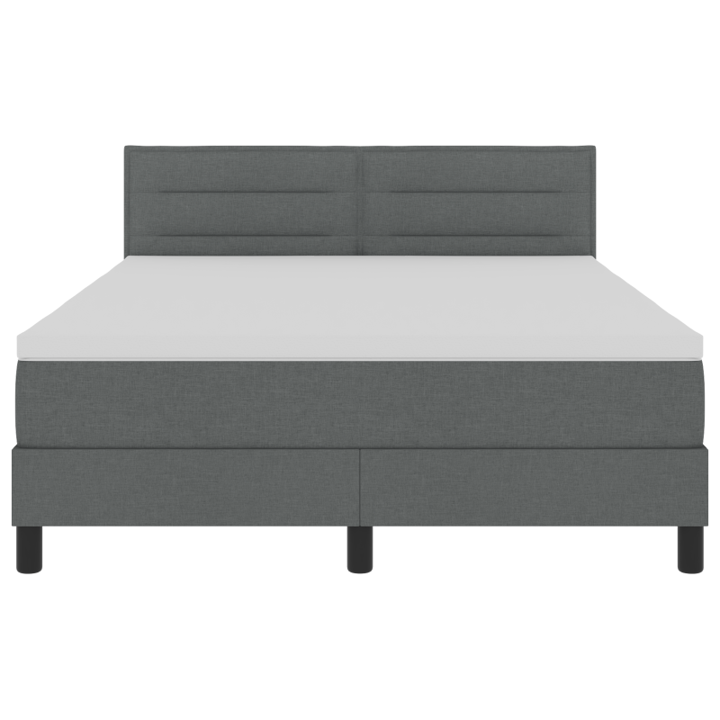 Boxspringbett mit Matratze & LED Dunkelgrau 140x200 cm Stoff