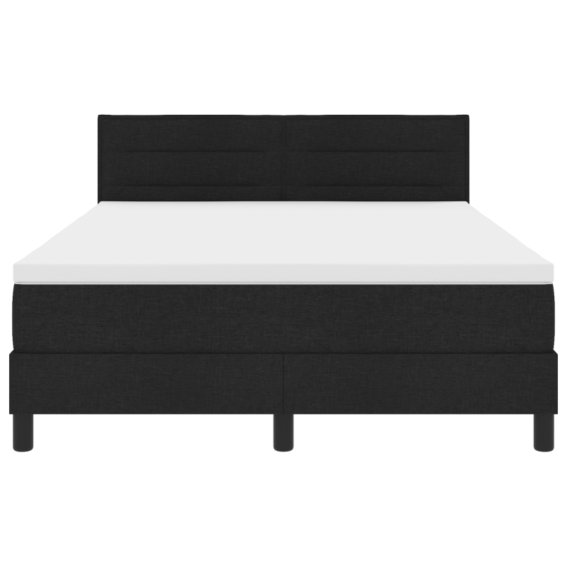 Boxspringbett mit Matratze & LED Schwarz 140x200 cm Stoff