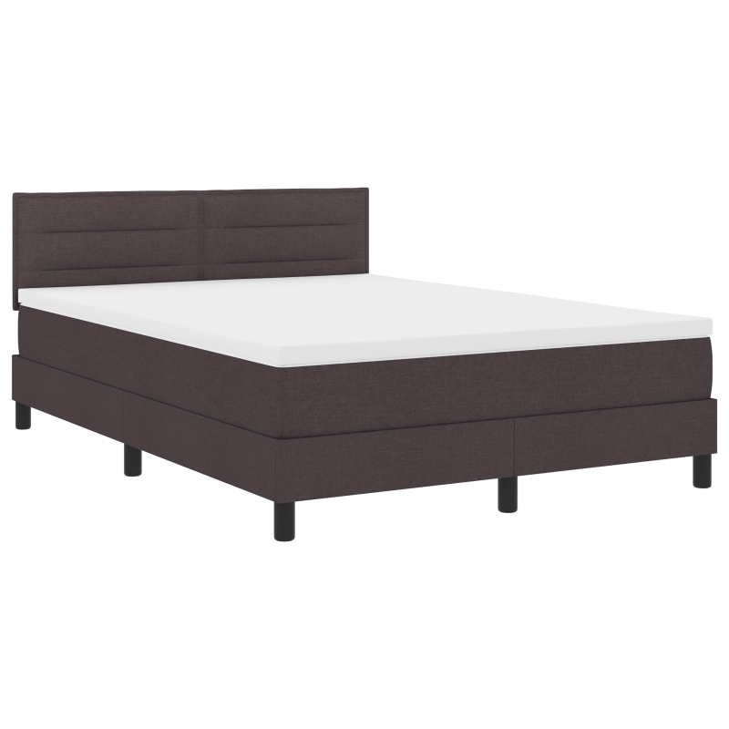 Boxspringbett mit Matratze & LED Dunkelbraun 140x200 cm Stoff