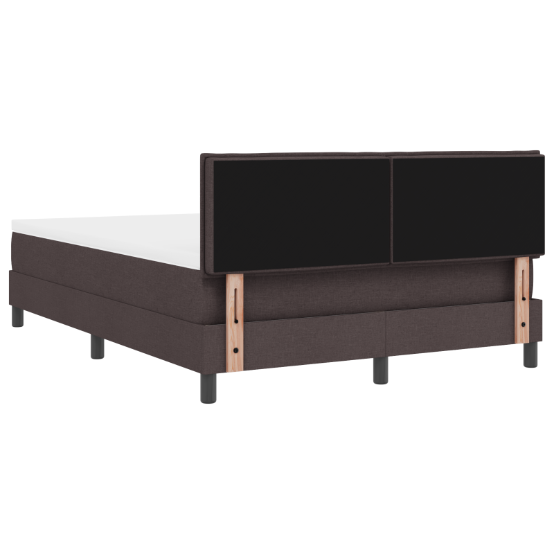 Boxspringbett mit Matratze & LED Dunkelbraun 140x200 cm Stoff