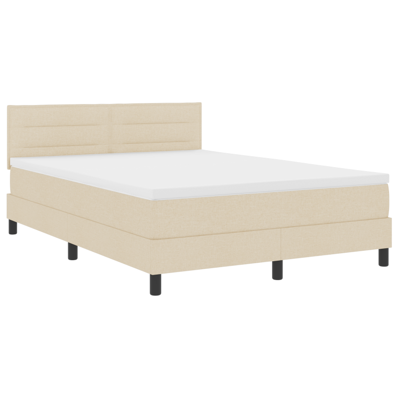 Boxspringbett mit Matratze und LED Creme 140x200 cm Stoff