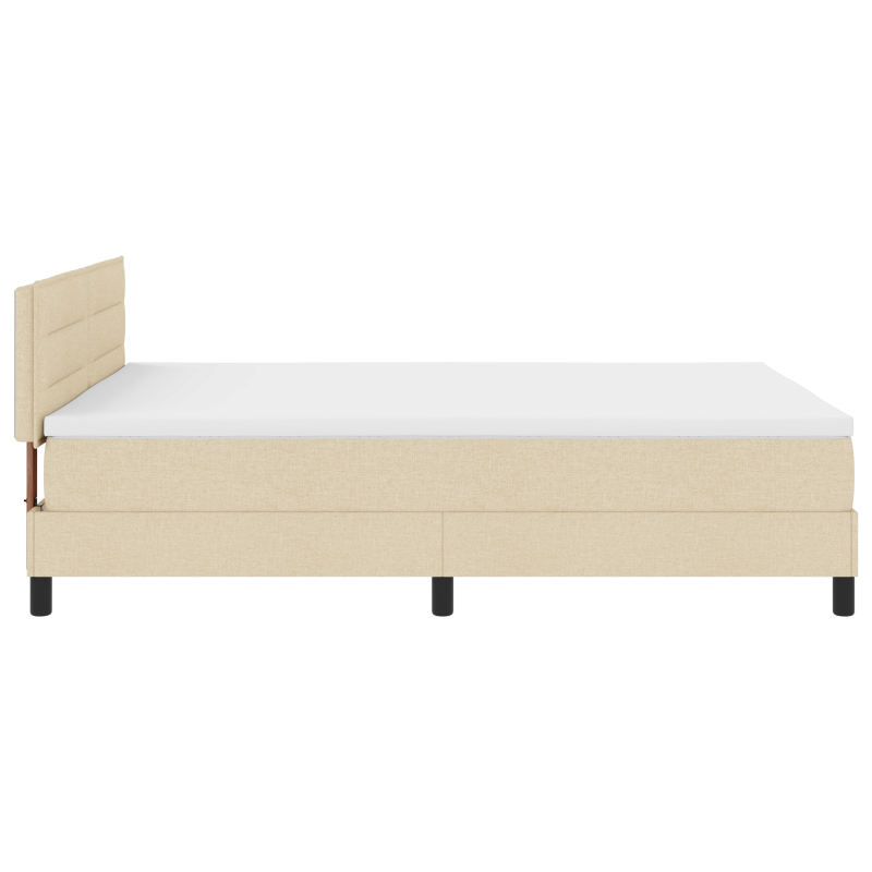 Boxspringbett mit Matratze und LED Creme 140x200 cm Stoff