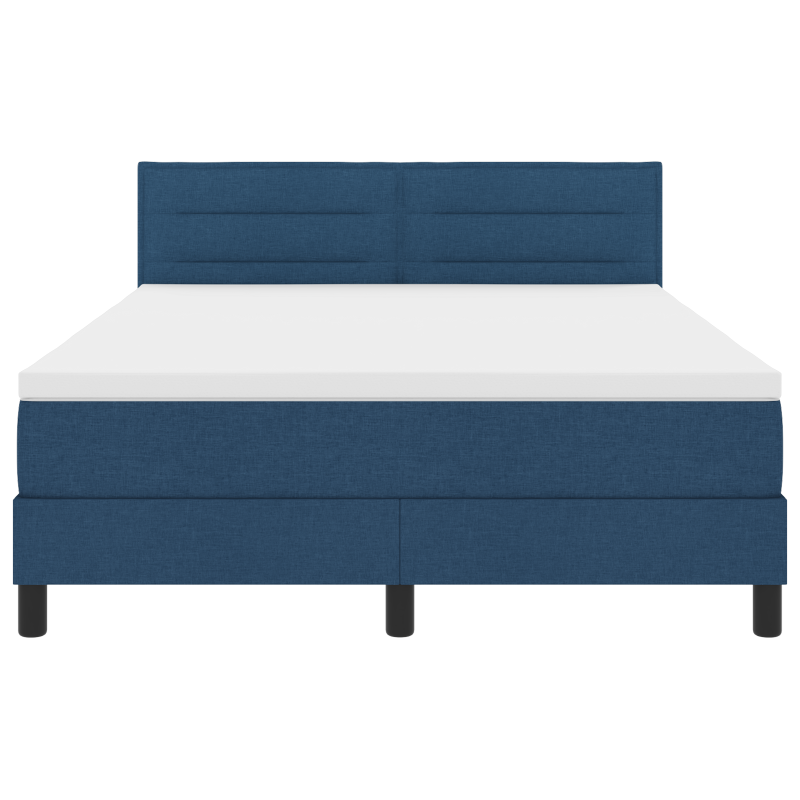 Boxspringbett mit Matratze & LED Blau 140x200 cm Stoff