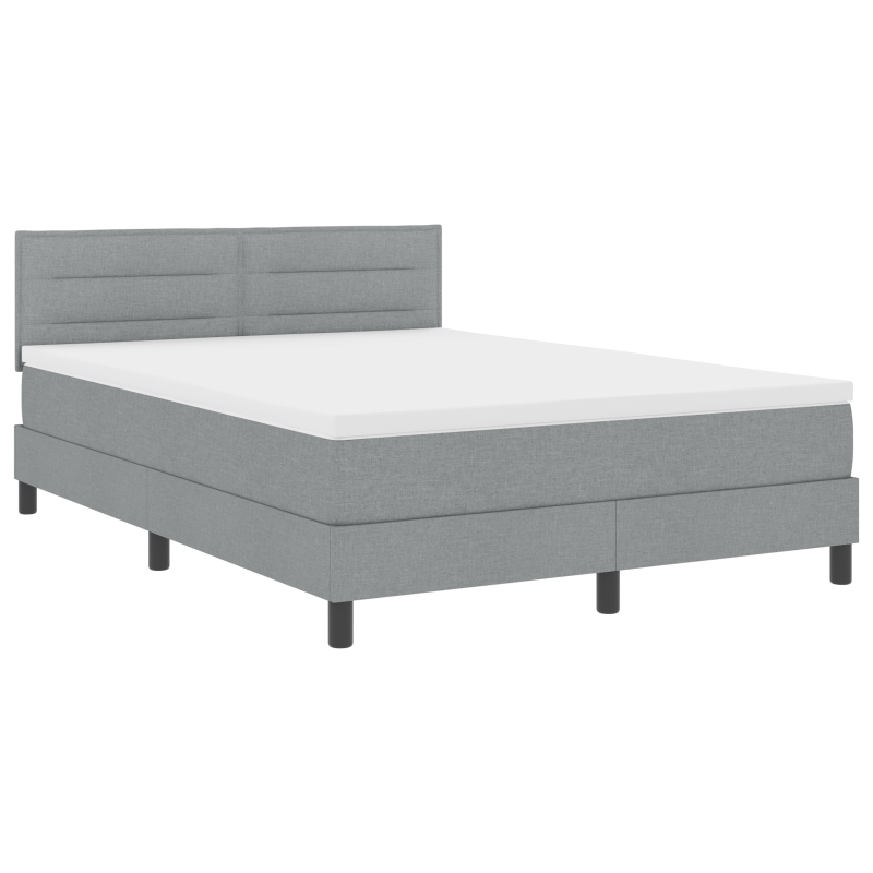 Boxspringbett mit Matratze & LED Licht Grau 160x200 cm Stoff