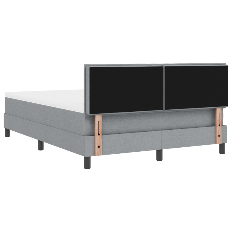 Boxspringbett mit Matratze & LED Licht Grau 160x200 cm Stoff